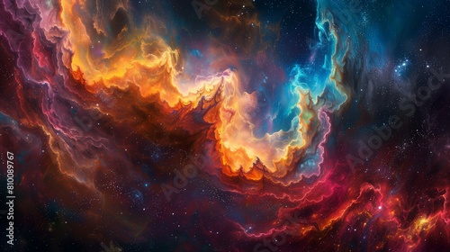 A whirlwind of hues swirling in a cosmic embrace, their beauty transcending the boundaries of space and time.