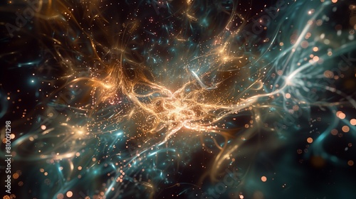 Cosmic tendrils reaching across the universe in an intricate web of light.