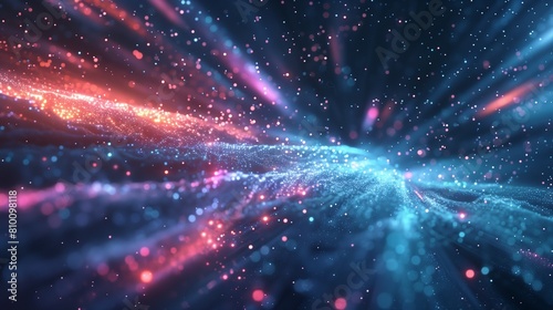 Neon streaks streaking across a starlit sky in a cosmic dance.
