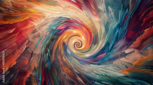 Phantasmagoric swirls of color expanding outward from a central point, enveloping the viewer in a whirlwind of sensation.