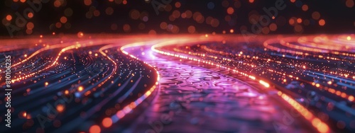 A dynamic visualization of circuit lines resembling rapid data highways, symbolizing tech speed and efficiency concepts.