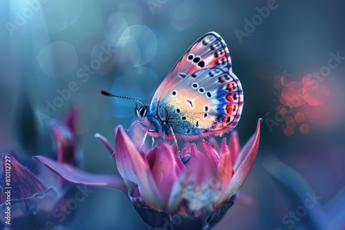 Colorful butterfly on a beautiful flower in summer