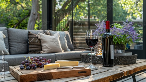 Experiencing Nature Warm Ambiance with Wine and Cheese.