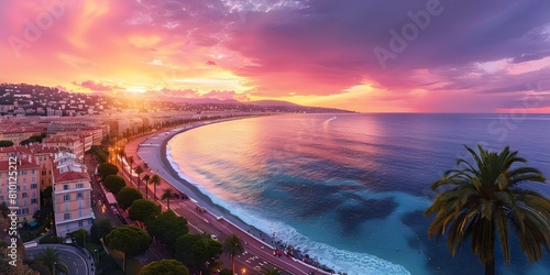 Aerial view of Nice the capital of AlpesMaritimes in the French Riviera. Concept Travel, French Riviera, Aerial Photography, Nice, Alpes-Maritimes