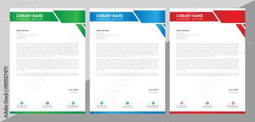 Modern business letterhead clean paper professional official corporate unique creative letter layout design template.minimal company identity document concept print presentation vector illustration