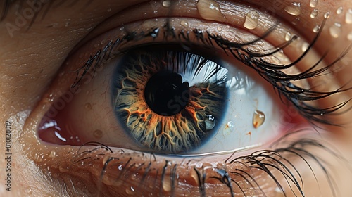 Extreme close-up of a human eye with detailed iris