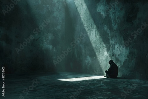Samotny mężczyzna w mrocznym zaułku