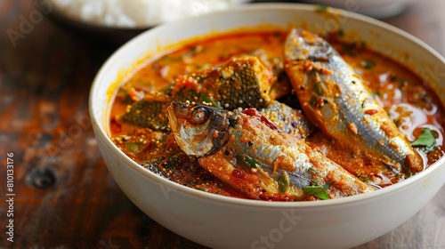 A spicy and flavorful sardine curry, made with coconut milk and Kerala masala, is a popular side dish for rice in India and other parts of Asia, such as Bengal, Goa, and Sri Lanka.