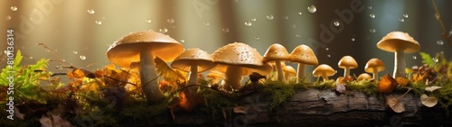 Magical mushroom forest scene