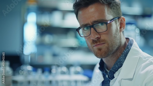 Portrait of a male researcher carrying out scientific research in a lab