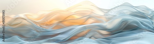 The image is a depiction of a flowing blue and white fabric