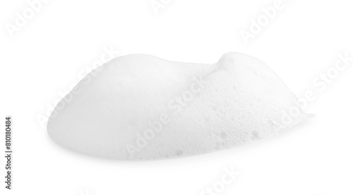 Sample of cosmetic foam on white background