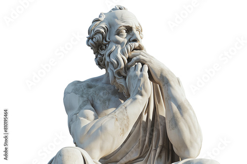 Marble Statue of Socrates, Philosopher in Thought