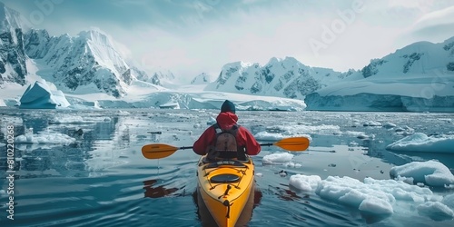 man in kayak Generative AI
