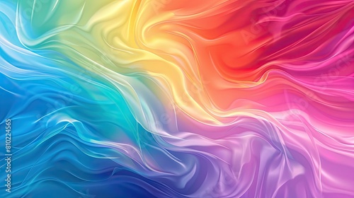 A colorful, flowing background with a rainbow