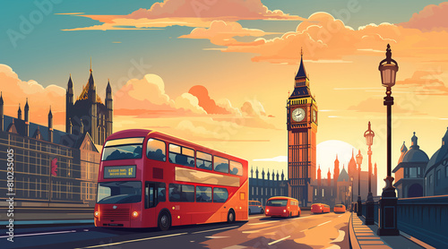 london background for social media. illustration 
