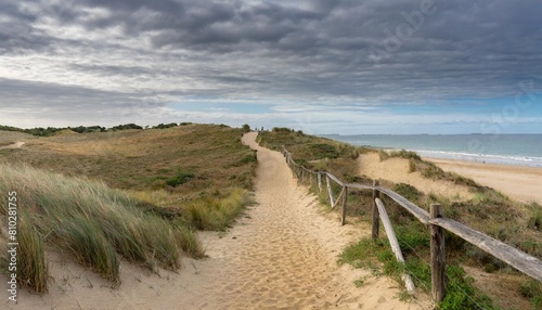 path on the dunes of la paracou in les sables d olonne france