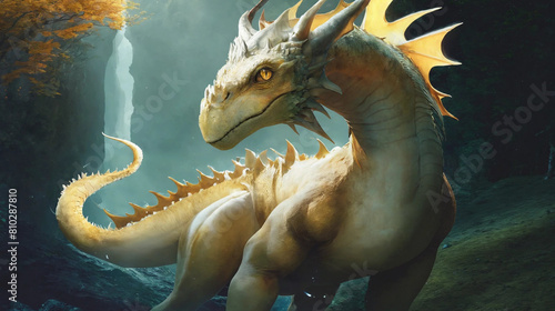 Majestic dragon in medieval era Generative Ai