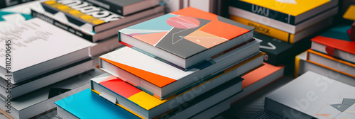 Various UX Design Books Displayed on Minimalistic Background