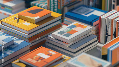 Various UX Design Books Displayed on Minimalistic Background