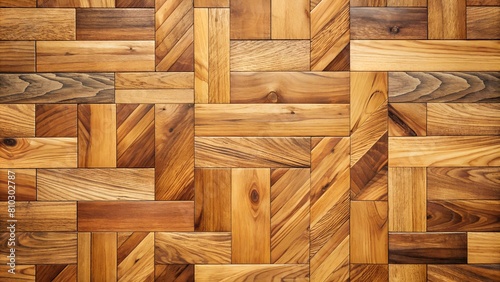 Image showing a richly textured wooden parquet floor with various wood tones creating a structured pattern