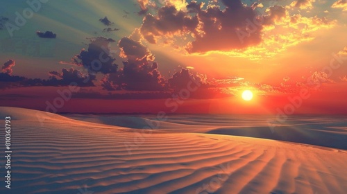 beautiful sunset in the desert in high resolution and quality