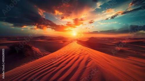 SUNSET from a desert in high resolution and high quality