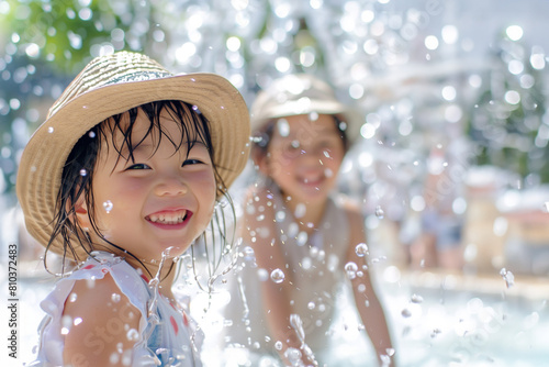 水遊びする子供たち