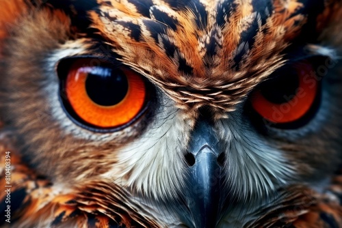 Close-up of an owl's intense gaze