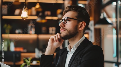 Thoughtful Businessman Pondering Strategies for Career and Business Success