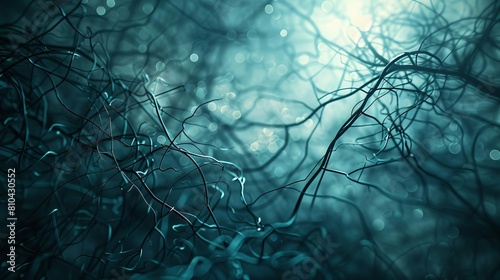 Mystical blue glowing branches reach out from the darkness, their delicate tendrils intertwining to create a mesmerizing and enchanting scene.