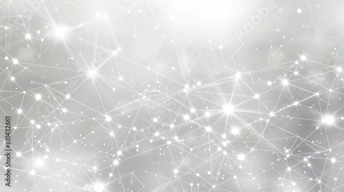 A minimalist backdrop of white dots connected by thin glowing lines over a soft gray canvas creating an elegant plexus effect with a focused area for text in the upper center