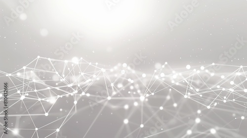 A minimalist backdrop of white dots connected by thin glowing lines over a soft gray canvas creating an elegant plexus effect with a focused area for text in the upper center