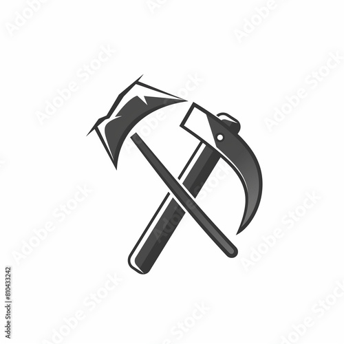 Mine Pickaxe logo featuring a minimalist style with clear and clean lines