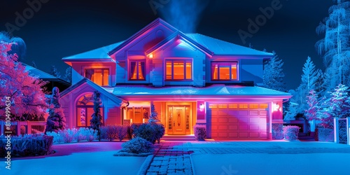 Thermography of a house, analysis of energy efficiency of a house.