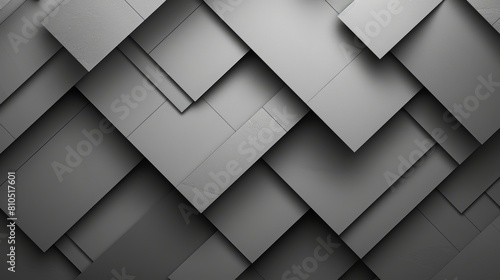 3D rendering of overlapping metallic square plates with beveled edges.