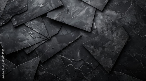 Black slate background. Natural dark stone texture.