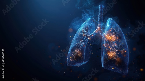 Human lungs. Internal respiratory organ