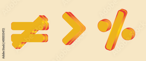 Set of monochrome icons with mathematical symbols 