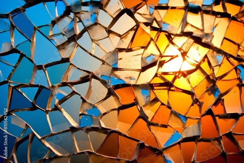 Shattered glass mosaic in vibrant colors