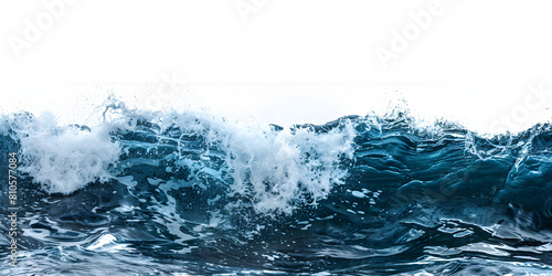 Isolated Clean Water Waves With Water Bubbles On White Background 