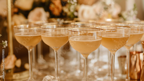 Elegant Champagne Glasses at a Luxurious Wedding