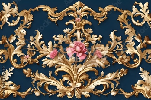 Decorative elegant luxury design.Vintage elements in baroque, rococo style.Design for cover, fabric, textile, wrapping paper . 