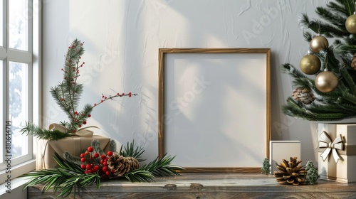 Celebrate the new year with a stunning and minimalistic frame mockup that exudes elegance, Generated by AI