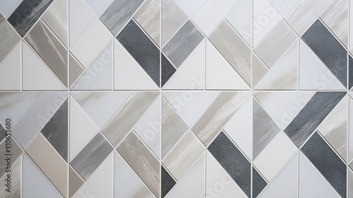 Gray and black kitchen ceramic tiles with rectangular mosaic pattern