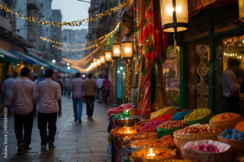 View of lit-up houses and streets captured by street photographers during the Eid ul Adha celebration 