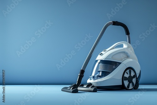 White backdrop with a solitary vacuum cleaner. Generative Ai