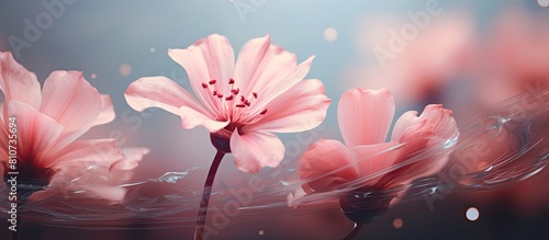 Textured background with abstract pink flower stamens providing ample copy space for text decoration