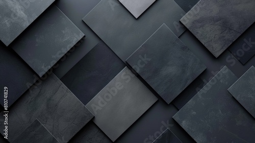 Black background design. Geometric abstract background with quadrangles. illustration