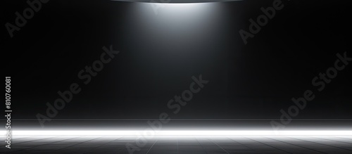 In Eagle Mountain Utah an illuminated black cylindrical light creates a clear square on the wall copy space image